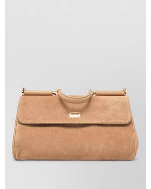 Dolce & Gabbana My Sicily Medium Leather Shoulder Bag - Natural