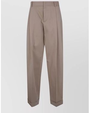 DSquared² Giant Jen Pleated Pants Cuffed Hem - Gray