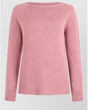 Max Mara Linen Long-Sleeve Sweater - Pink