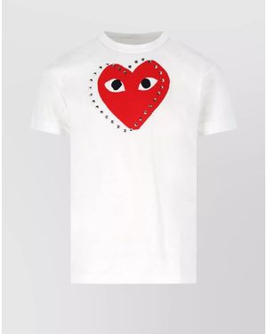 COMME DES GARÇONS PLAY Studded Print Cotton Short-Sleeve T-Shirt - White