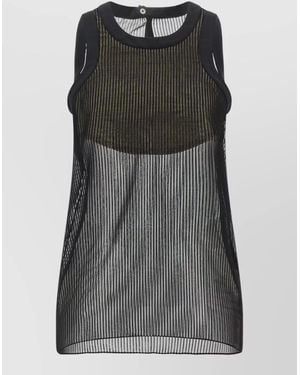 Sacai Pleated Chiffon Top - Black