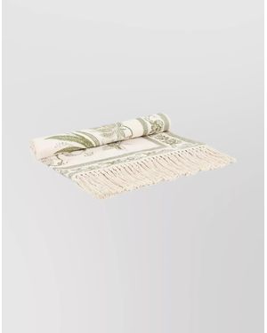 Zimmermann Peacock Floral Print Beach Towel - White