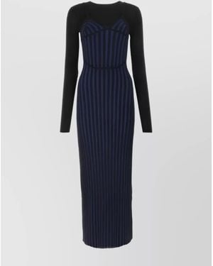 Dion Lee Corset Detail Contemporary Knit Dress - Blue