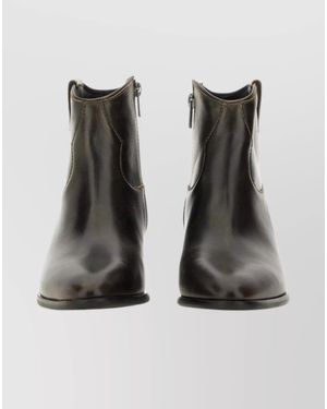 Ash Leather Hunger Ankle Boots - Black