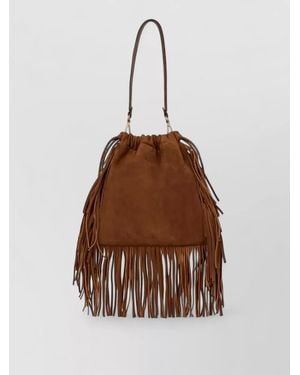 Etro Kalispera M Bucket Bag Studs Fringes - Brown