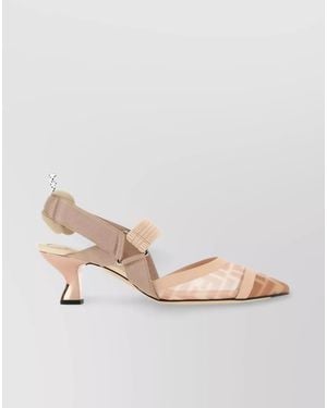 Fendi Mesh And Fabric Colibrì Court Shoes - Natural