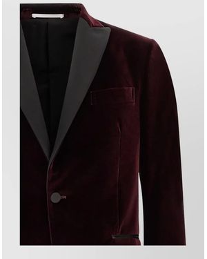 Pal Zileri Velvet Blazer Shawl Lapel Buttoned Cuffs - Black