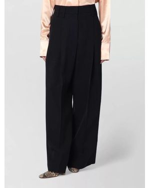 Jil Sander High Waist Wide Leg Tailored Pants - Black