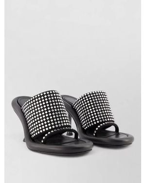 JW Anderson Crystal-Embellished Leather Mules - Black