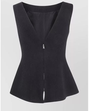 Lanvin Flared Sleeveless Peplum Top - Blue