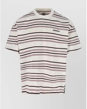 Dickies Short Sleeve Crew Neck Striped Shirt - Grey