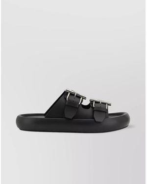 McQueen Leather Sandals - Black