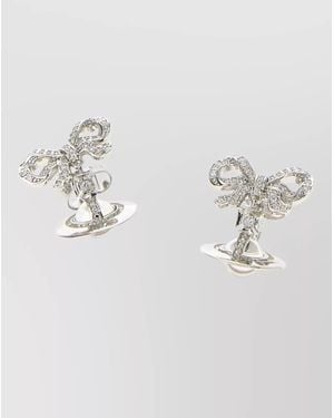 Vivienne Westwood Octavie Bow Pearl Stud Earrings - Metallic