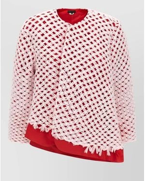 Comme des Garçons Tulle Weave Blazer Open Front Design - Red