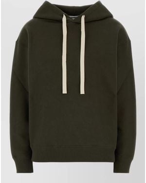 Jil Sander Cotton Hooded Sweatshirt Long Sleeves Drawstring - Green