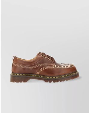 Dr. Martens Chunky Sole Loafers Contrast Stitching - Brown
