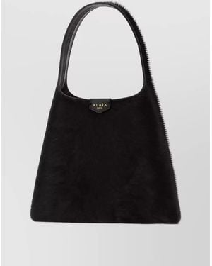 Alaïa Calf Hair Leather Mini Hobo Bag - Black