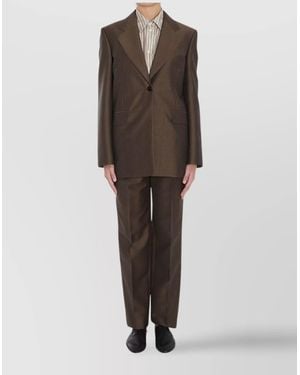 The Row Vermont Single-Breasted Structured Jacket With Back Vent - Brown