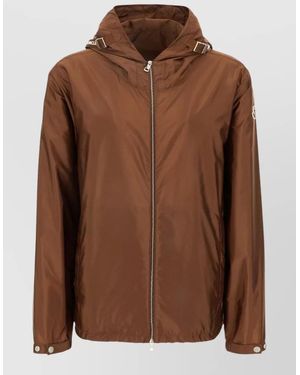 Moncler Nylon Remoray Hooded Jacket Adjustable Cuffs - Brown