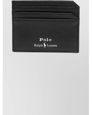 Ralph Lauren Logo Credit Card Holder Compact Design - Black