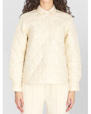 Moncler Logo Patch Quilted Jacket - Natural