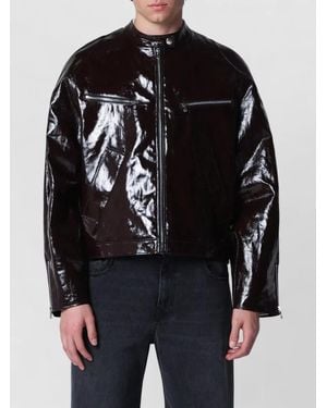 Séfr Long Sleeve Jacket Snap Collar Pockets Zips - Black