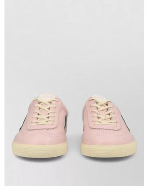 Veja Trainers Contrast Heel Tab Perforated Toe - Natural