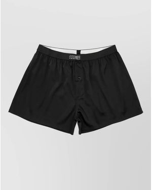 MM6 by Maison Margiela Silk Knee-Length Boxer Shorts - Black