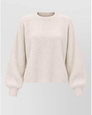 Marella Brushed Cotton Raglan Long-Sleeve Sweatshirt - Natural