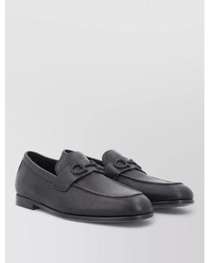 Ferragamo Leather Monk Shoes - Gray