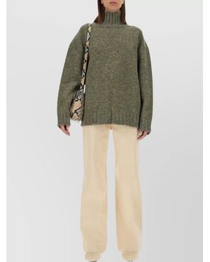 Jil Sander Cotton Regular-Fit Flared Pants - Green