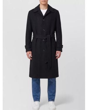 Lardini Cashmere Wool Single-Breasted Belted Coat - Blue