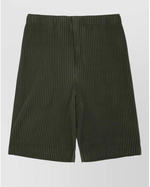 Homme Plissé Issey Miyake Pleated Design Straight Leg Tailored Trousers - Green