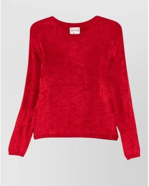 Semicouture Lettice Crewneck Jumper Regular Fit Long Sleeves - Red