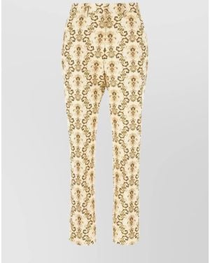 Etro Embroidered Cropped Pants - Metallic