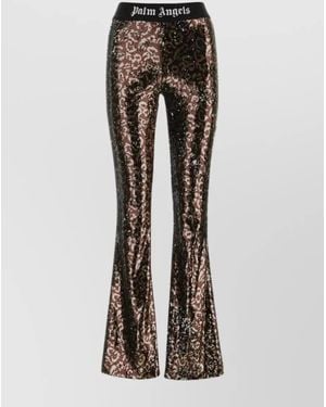 Palm Angels Sequin Flared Trousers - Black