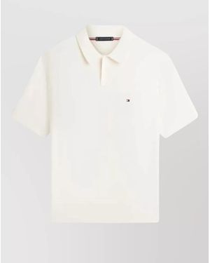 Tommy Hilfiger Cotton Polo Shirt Short Sleeve Design - White