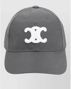 Celine Triomphe Logo Baseball Cap Curved Brim - Gray