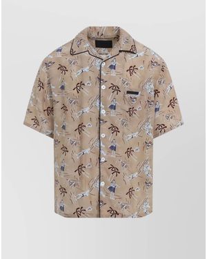 Prada Viscose And Silk Shirt - Natural