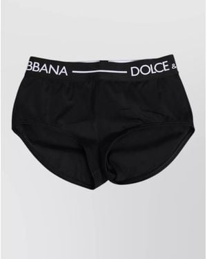 Dolce & Gabbana Logo Waistband Short Shorts - Black
