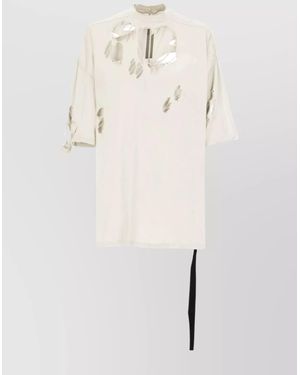 Rick Owens Short Sleeves With All-Over Cut-Out Design - Natural