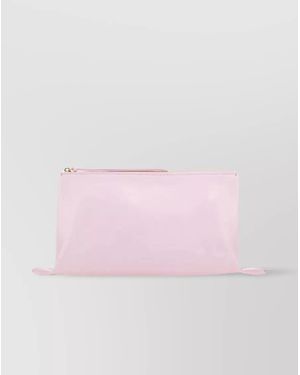 Jil Sander Medium Leather Clutch Bag - Pink