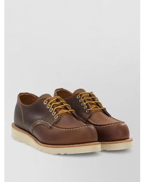 Red Wing Lace Up Moc Toe Oxford Loafers - Brown