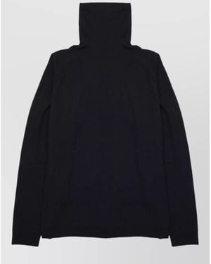 Department 5 Yugo Knit Turtleneck Sweater Button Detail - Blue