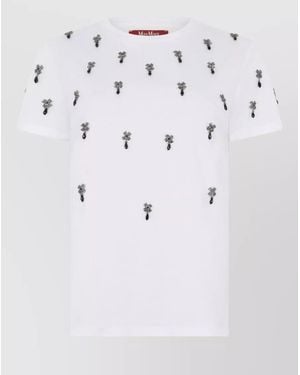 Max Mara Pontile Cotton T Shirt Crew Neck - Blue