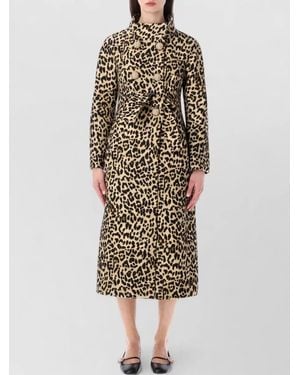 Valentino Garavani Animalier Coat Fauve Eclat Belted Design - Multicolour