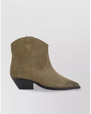 Isabel Marant Calf Suede Leather Ankle Boots - Green