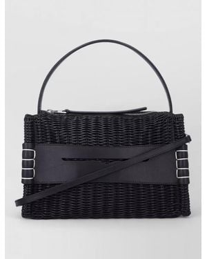 JW Anderson Loafer Bag Woven Lamb Leather Clutch Bag - Black