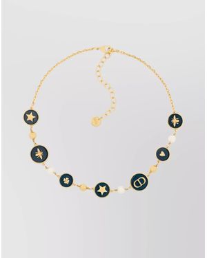 Dior Adjustable Charm Necklace Pearl Accents - Natural