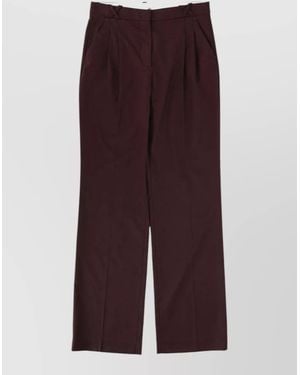 THE GARMENT Necchi Trousers Tailored Belt Loops Pleats - Purple